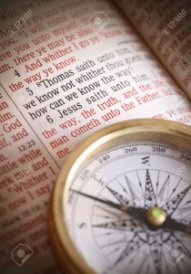 1446879-compass-and-bible-depicting-popular-bible-verse-john-14-5-6-how-do-we-know-the-way--i-am-the-way-the
